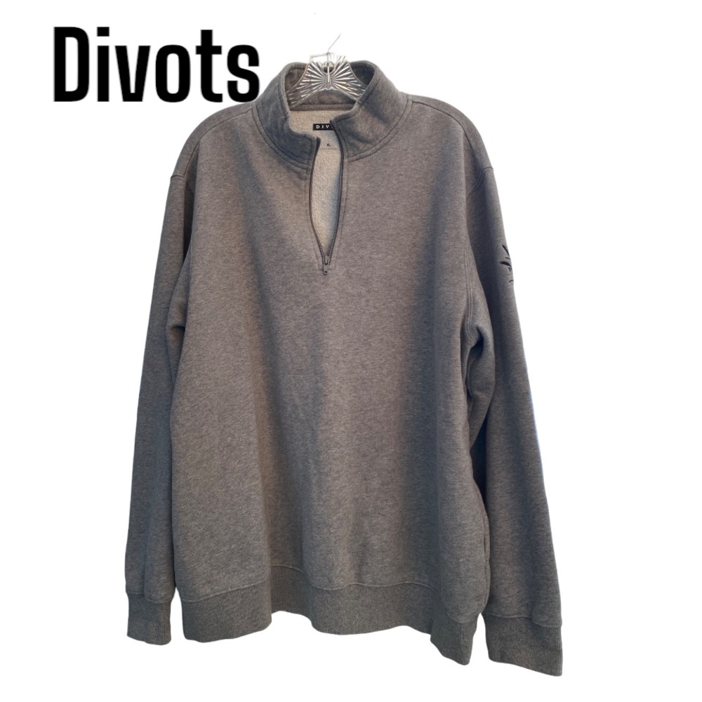 Divots 1/4 zip pullover Gray Sweatshirt XL